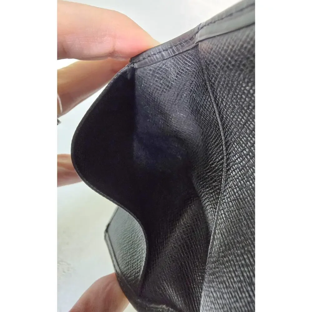 Louis Vuitton Unisex Black Epi Leather Card Holder w/COA